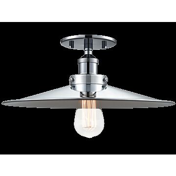 Bulstrode'S Workshop One Light Flush Mount in Chrome by Matteo Lighting