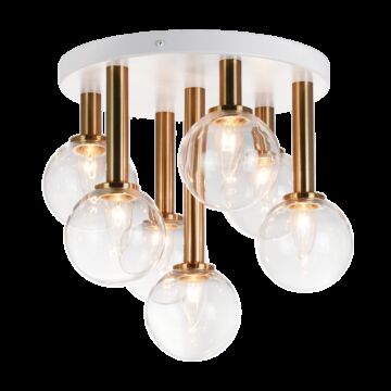 Stellar Seven Light Flush Mount in Aged Gold Brass by Matteo Lighting