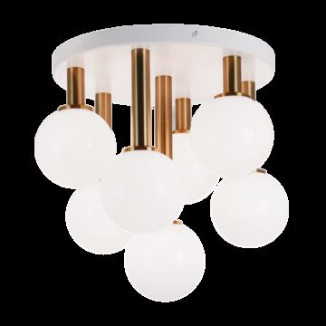 Stellar Seven Light Flush Mount in Aged Gold Brass by Matteo Lighting
