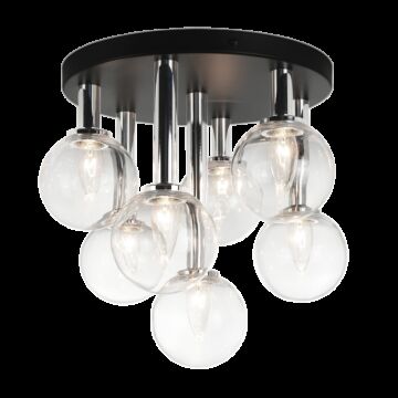 Stellar Seven Light Flush Mount in Black by Matteo Lighting
