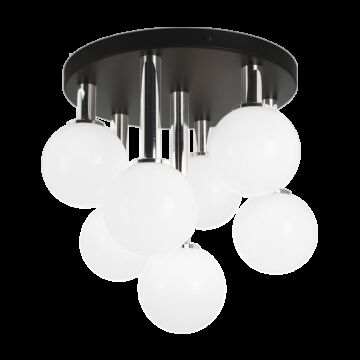 Stellar Seven Light Flush Mount in Black by Matteo Lighting