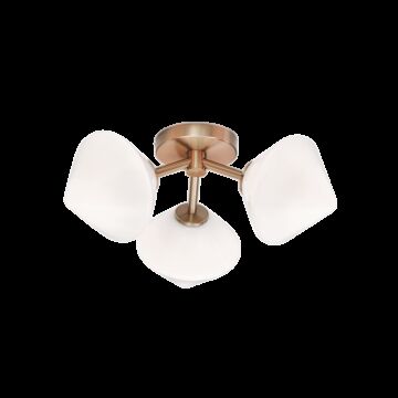 Novo Three Light Ceiling Mount in Aged Gold Brass by Matteo Lighting