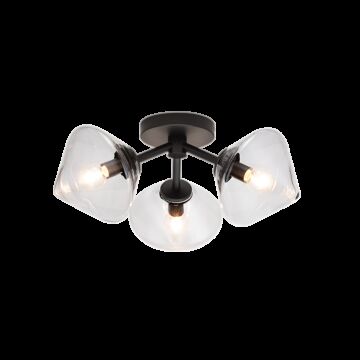 Novo Three Light Ceiling Mount in Black by Matteo Lighting