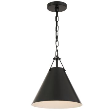 Xavier One Light Pendant in Matte Black by Crystorama