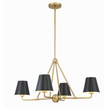 Xavier Four Light Chandelier in Vibrant Gold by Crystorama