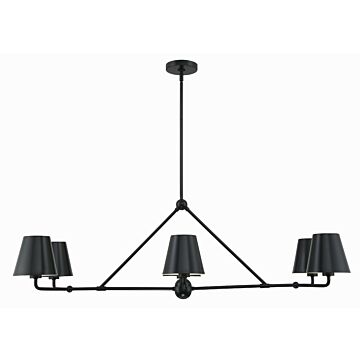 Xavier Six Light Chandelier in Matte Black by Crystorama