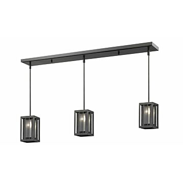Z-Lite Meridional 3-Light Linear Pendant Light In Bronze