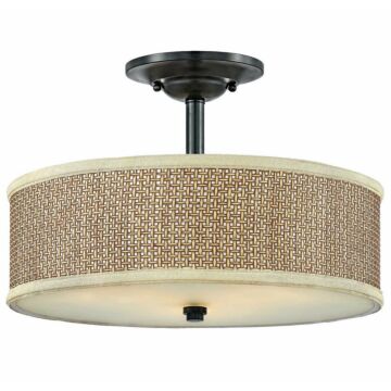 Zen Three Light SemiFlush Mount in Mystic Black by Quoizel