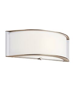Kichler 15 Inch White Acrylic LED Wall Sconce in Polished Nickel