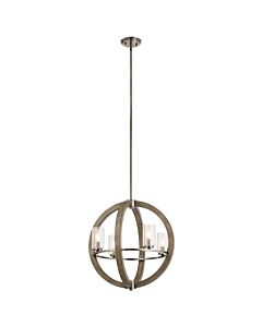 Kichler Grand Bank 20 Inch 4 Light Chandelier in Distressed Antique Gray