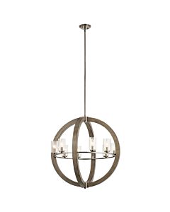 Kichler Grand Bank 28 Inch 8 Light Chandelier in Distressed Antique Gray