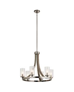 Kichler Grand Bank 25 Inch 6 Light Chandelier in Distressed Antique Gray