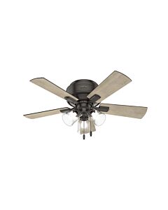 Hunter Crestfield 3 Light 42 Inch LED Indoor Flush Mount Ceiling Fan in Noble Bronze