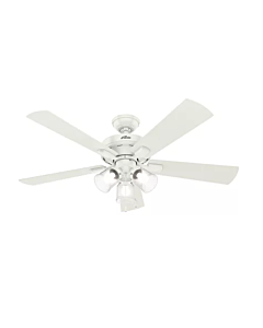 Hunter Crestfield 3 Light 52 Inch Indoor Ceiling Fan in Fresh White
