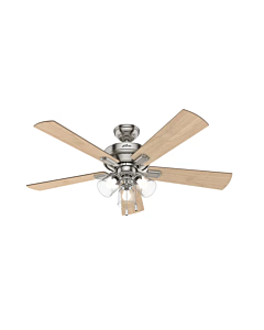 Hunter Crestfield 3 Light 52 Inch Indoor Ceiling Fan in Brushed Nickel