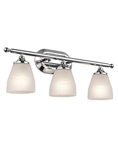 Kichler Ansonia 3 Light Wall Mount Bathroom Vanity Light 3 Arm in Chrome