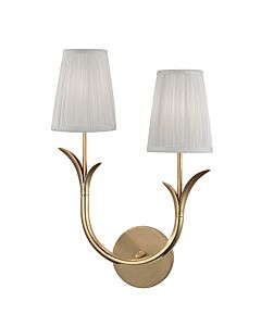 Hudson Valley Deering 2 Light 18 Inch Wall Sconce in Aged Brass