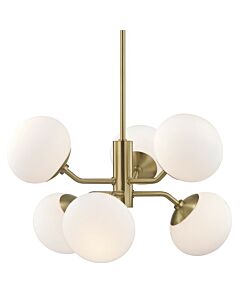 Mitzi Estee 6 Light Chandelier in Aged Brass
