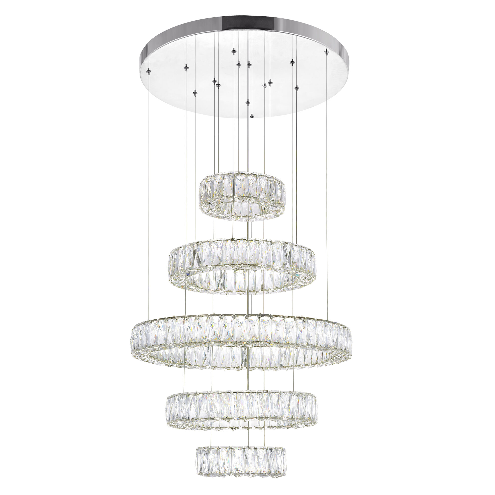 Large Chandeliers | CWI Lighting LED Chandelier 1044P24-601-R-5C